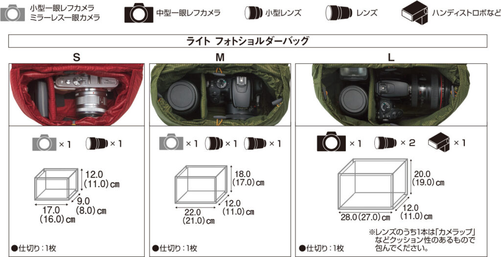 モンベル「ライト フォトショルダーバッグ S」